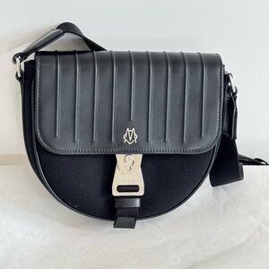 RIMOWA Never Still Black Canvas Leather Crossbody Flap Bag Dust Bag